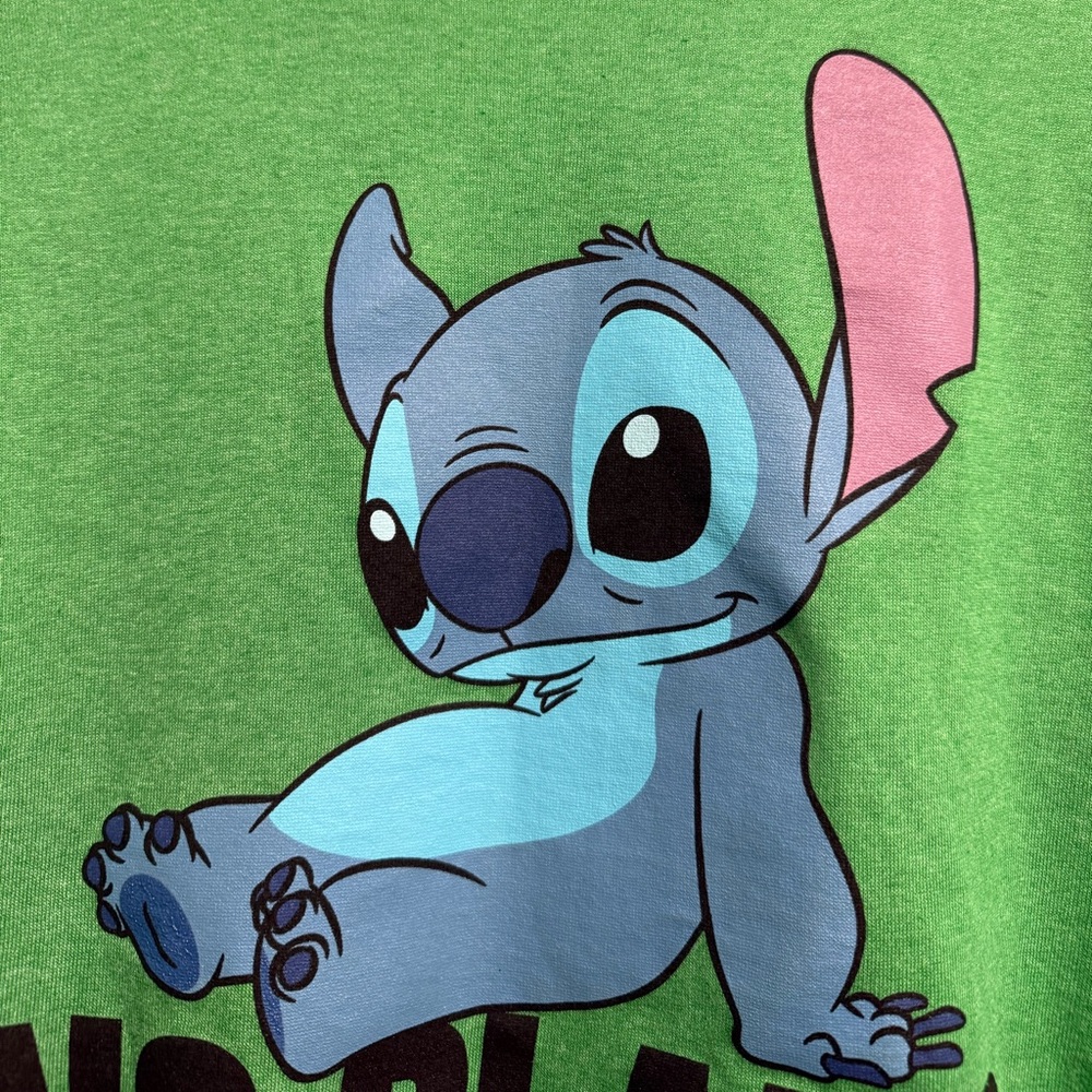 Disney Stitch "No Plans" Graphic Tee - Sage Green - Unisex M - NWOT - Picture 8 of 9
